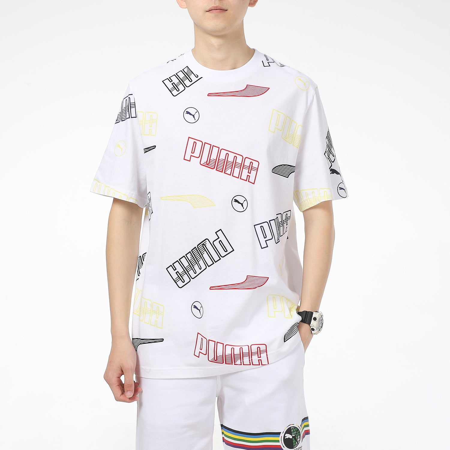 PUMA Solid Regular Fit T-Shirt 'White' 532706-02 - 3