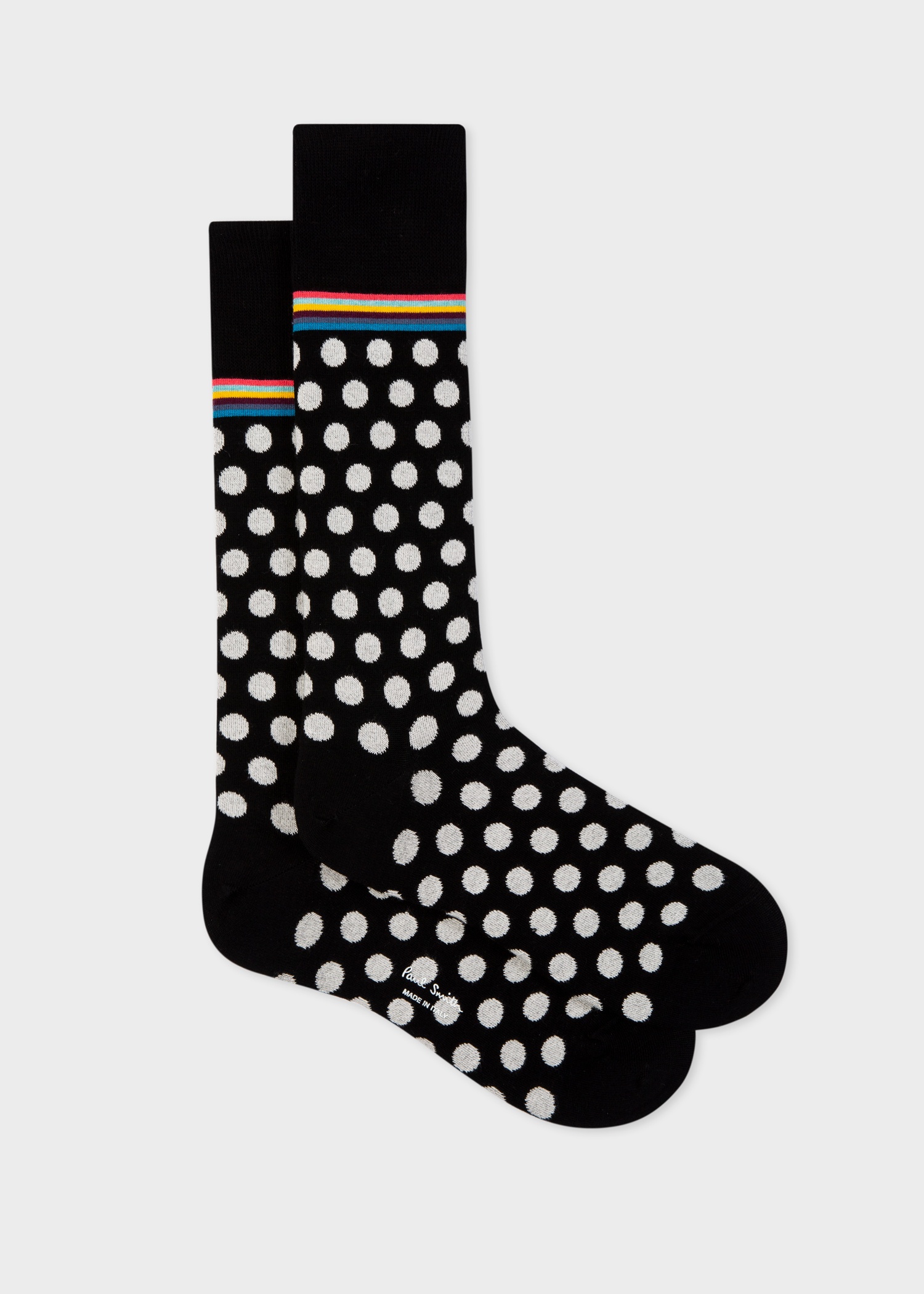 Black Polka Dot & Stripe Socks Two Pack - 5