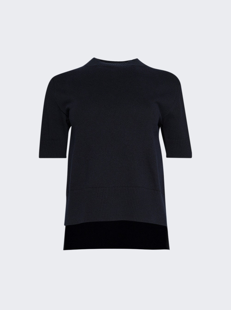 Poplin Knit Pullover Navy - 1