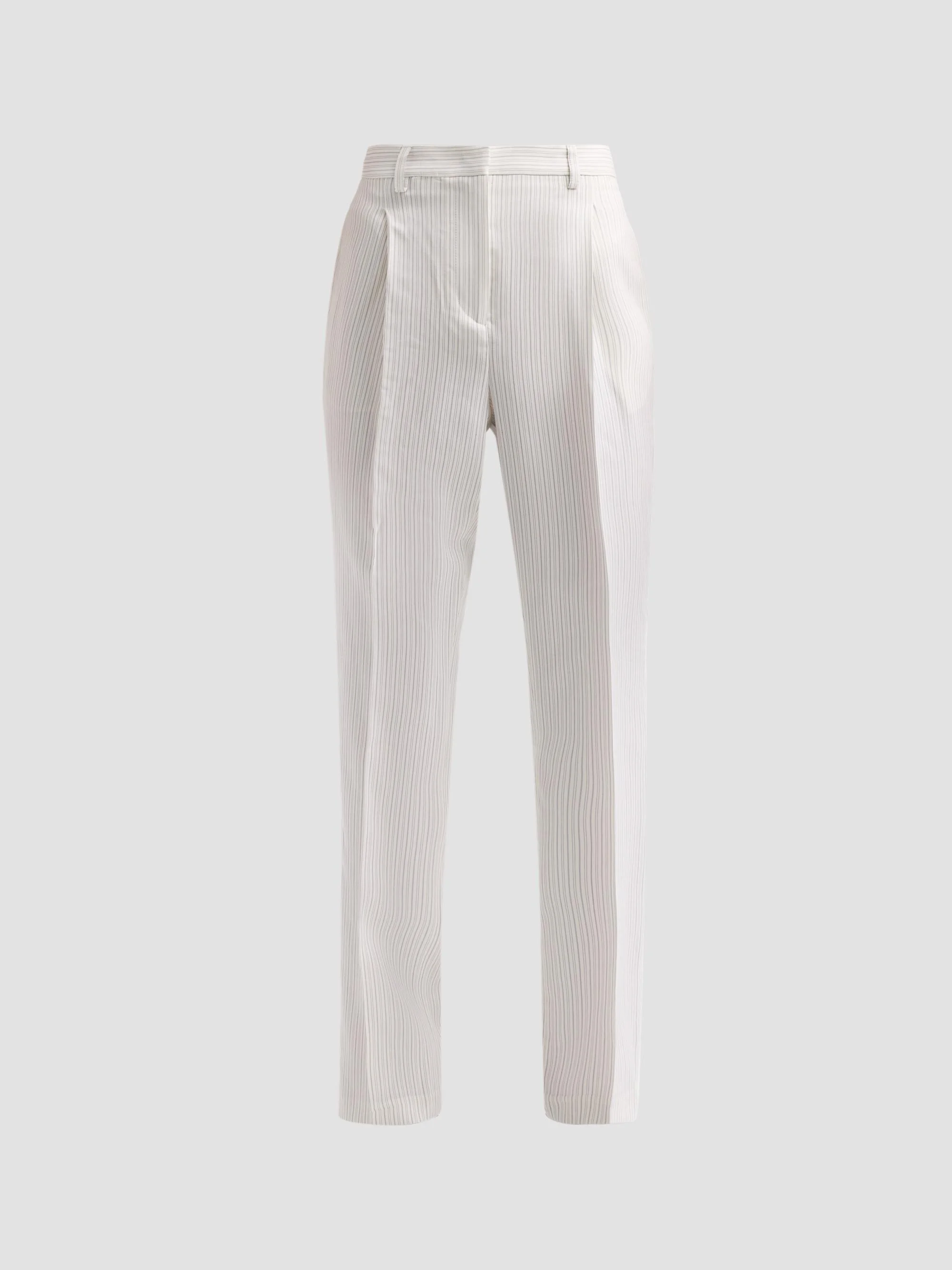 Women's The Anja Wool-Silk Trousers - Ivory Navy - 1