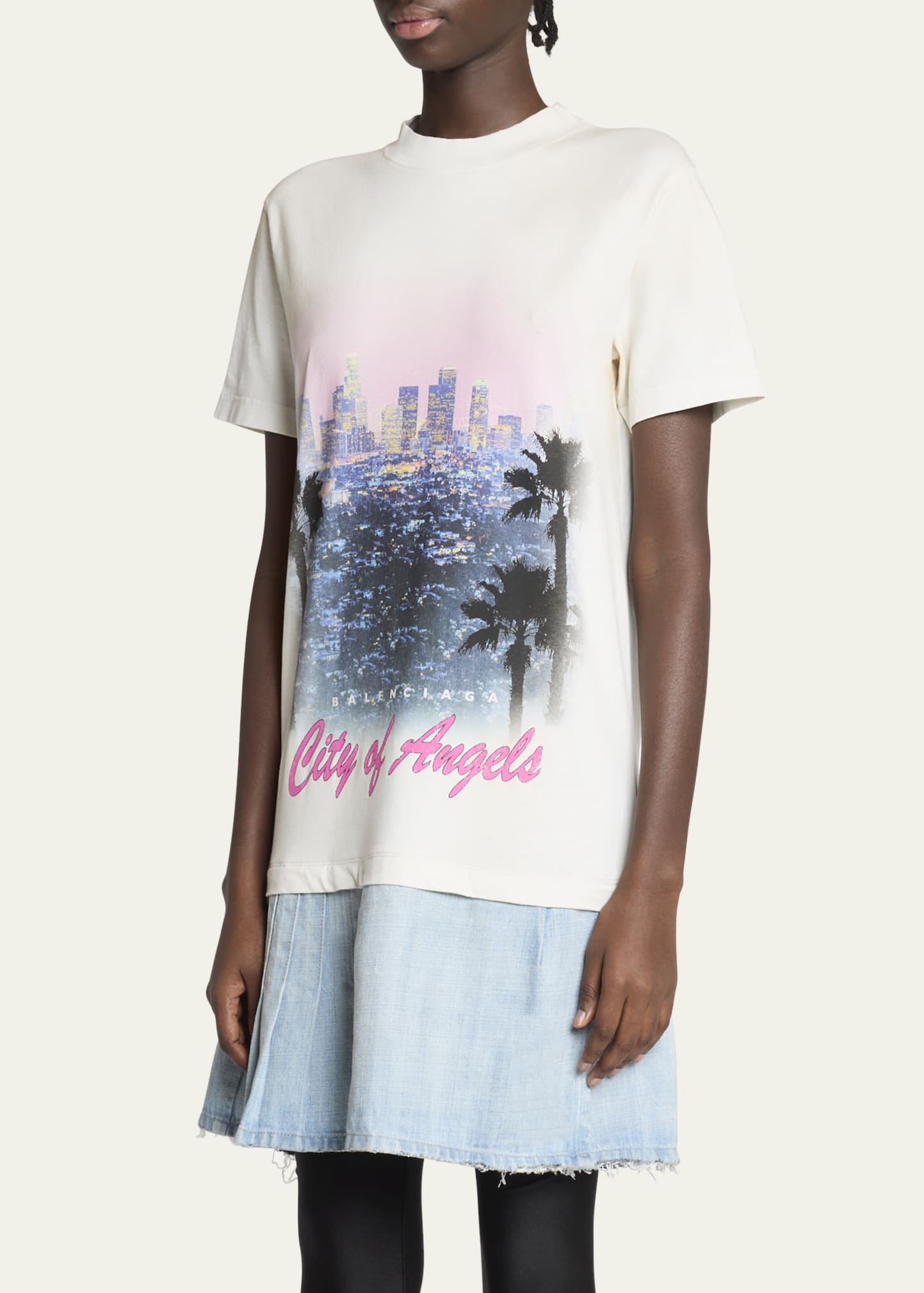 Layered Mini Graphic T-Shirt Dress - 4