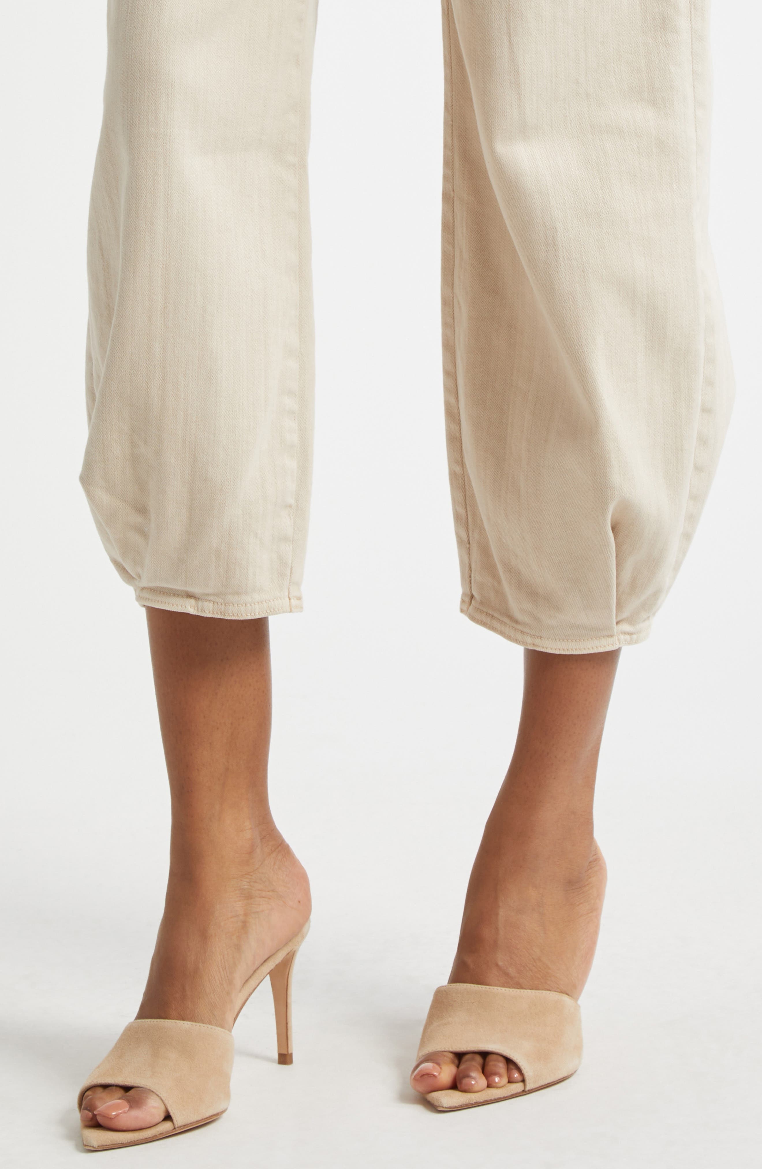 L'AGENCE Krista High Waist Crop Taper Leg Jeans in Biscuit at Nordstrom - 5