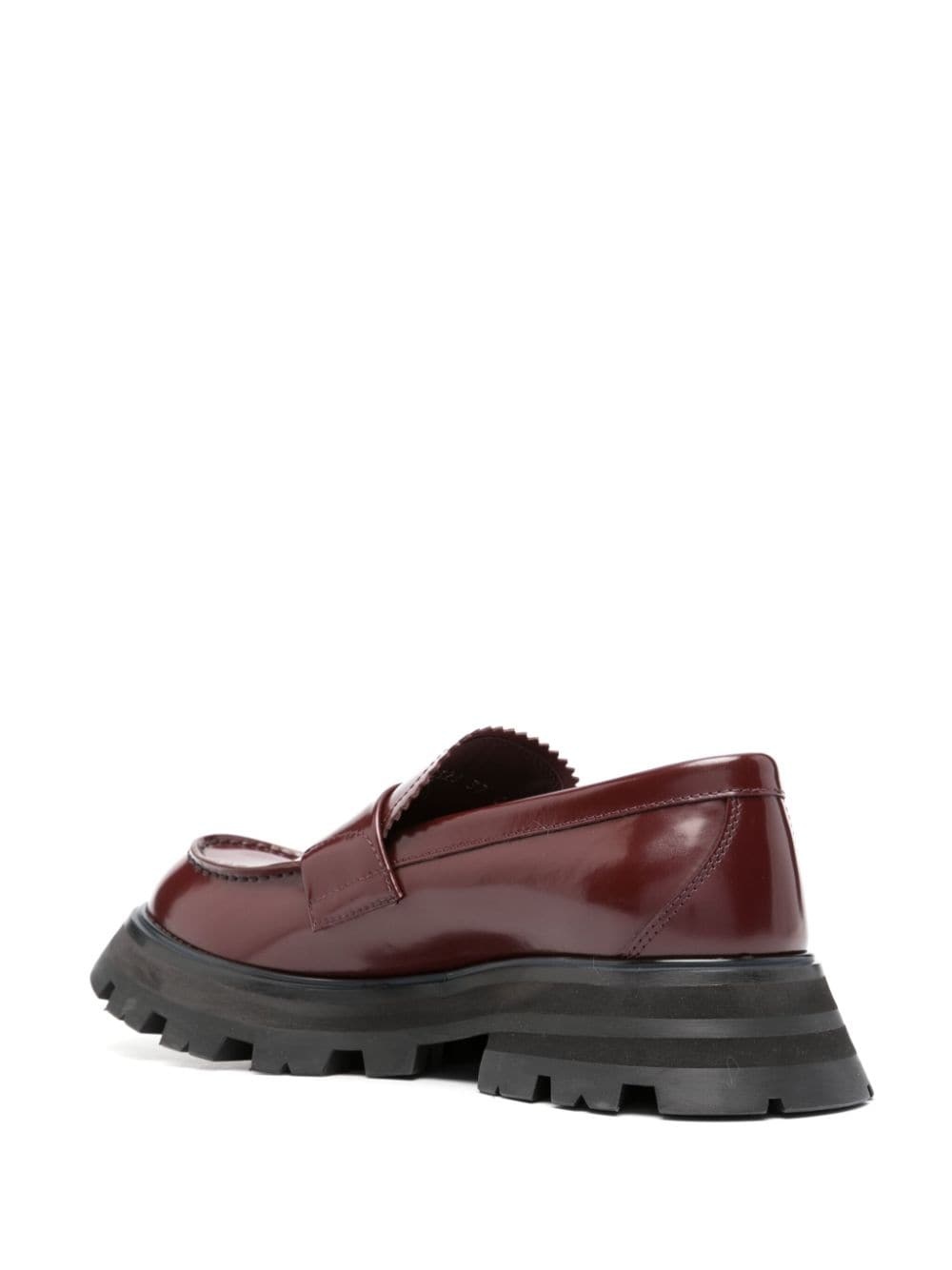 ridged-sole leather loafers - 3