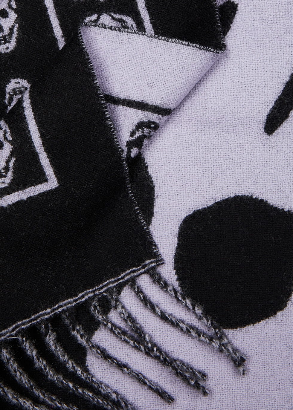 Skull and logo wool scarf - 3