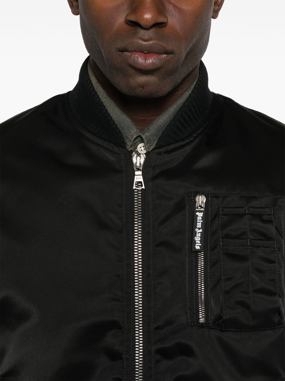 curved-logo bomber jacket - 5