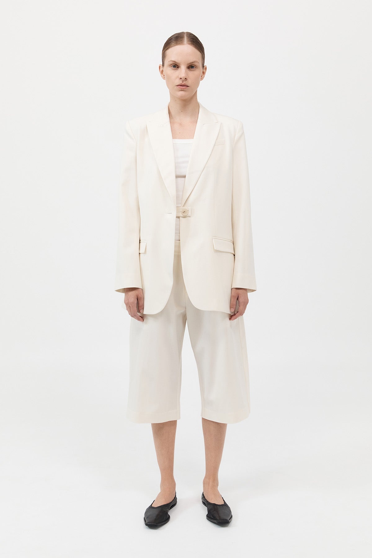 Belt Detail Blazer - Milk - 4