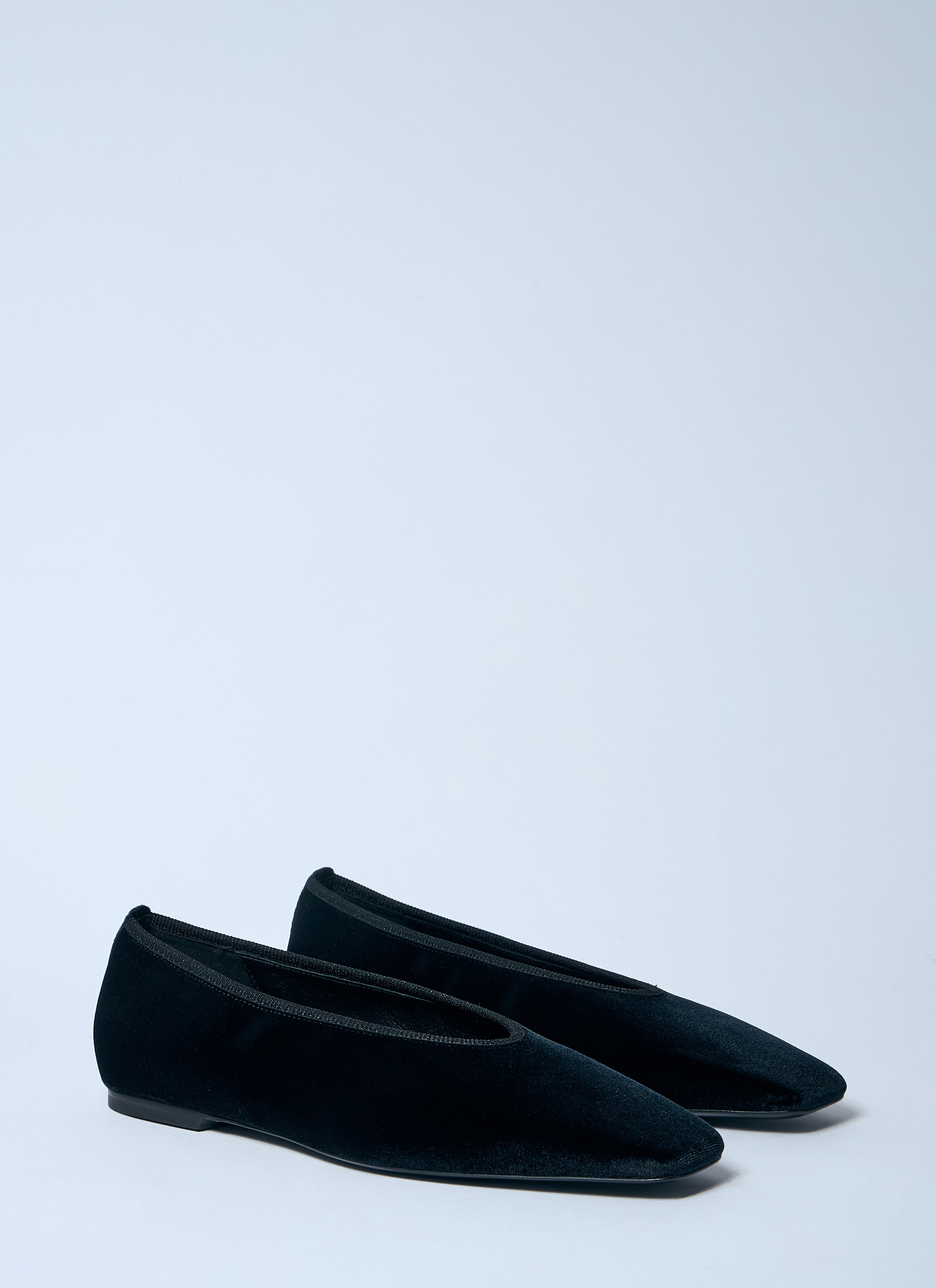 Minimalist Velvet Ballerina Flats - 2