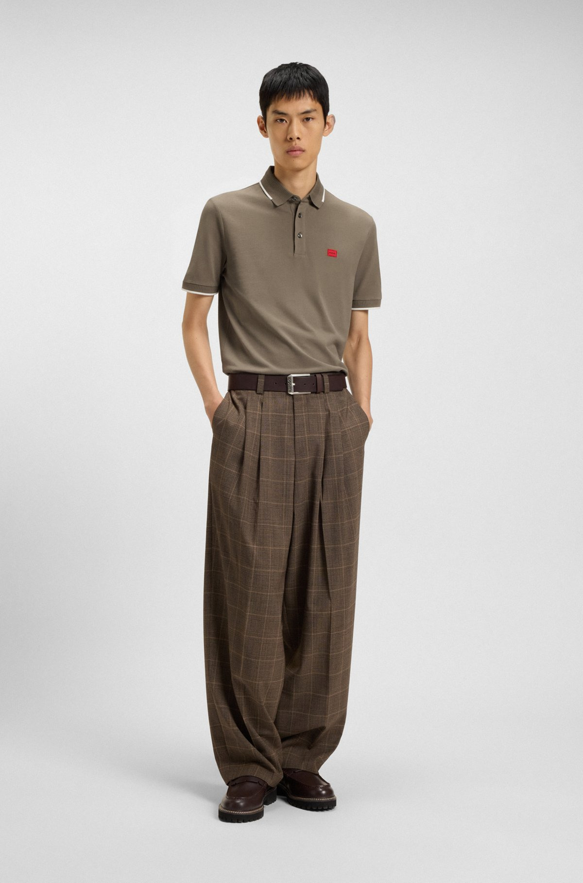 SLIM-FIT POLO SHIRT WITH RED LOGO LABEL - 4