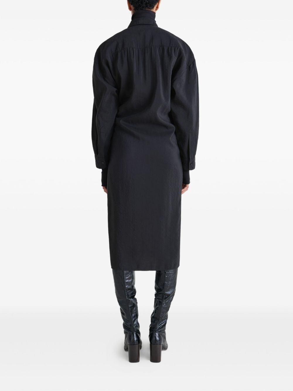twisted-detail midi dress - 3