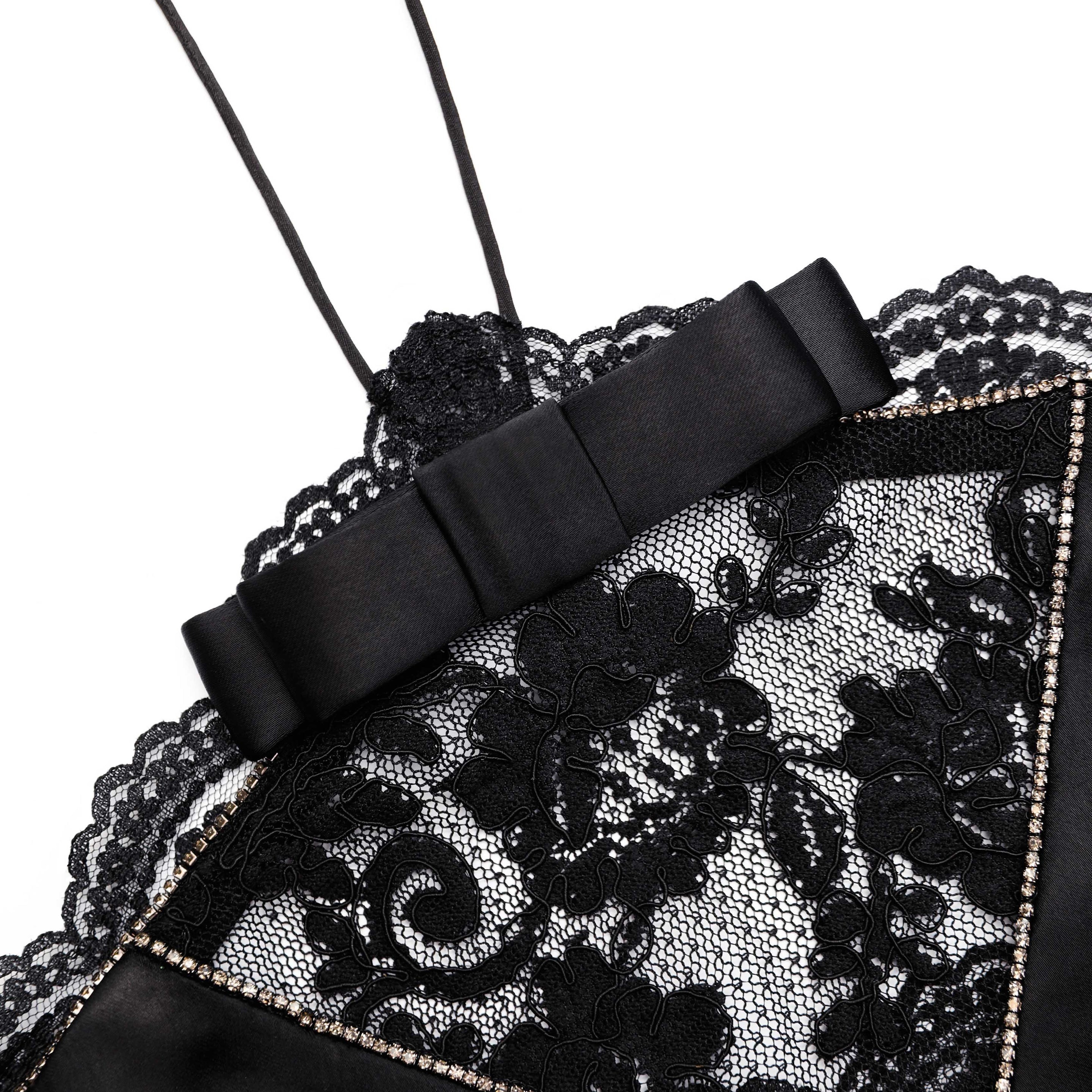 Black Lace Halterneck Top - 6