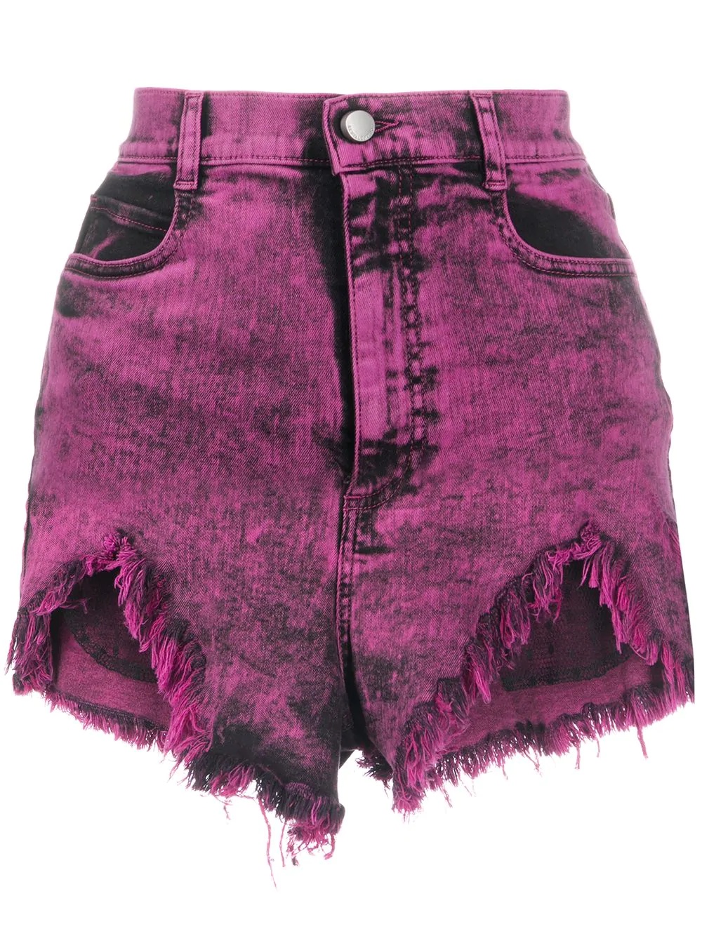 acid wash denim shorts - 1