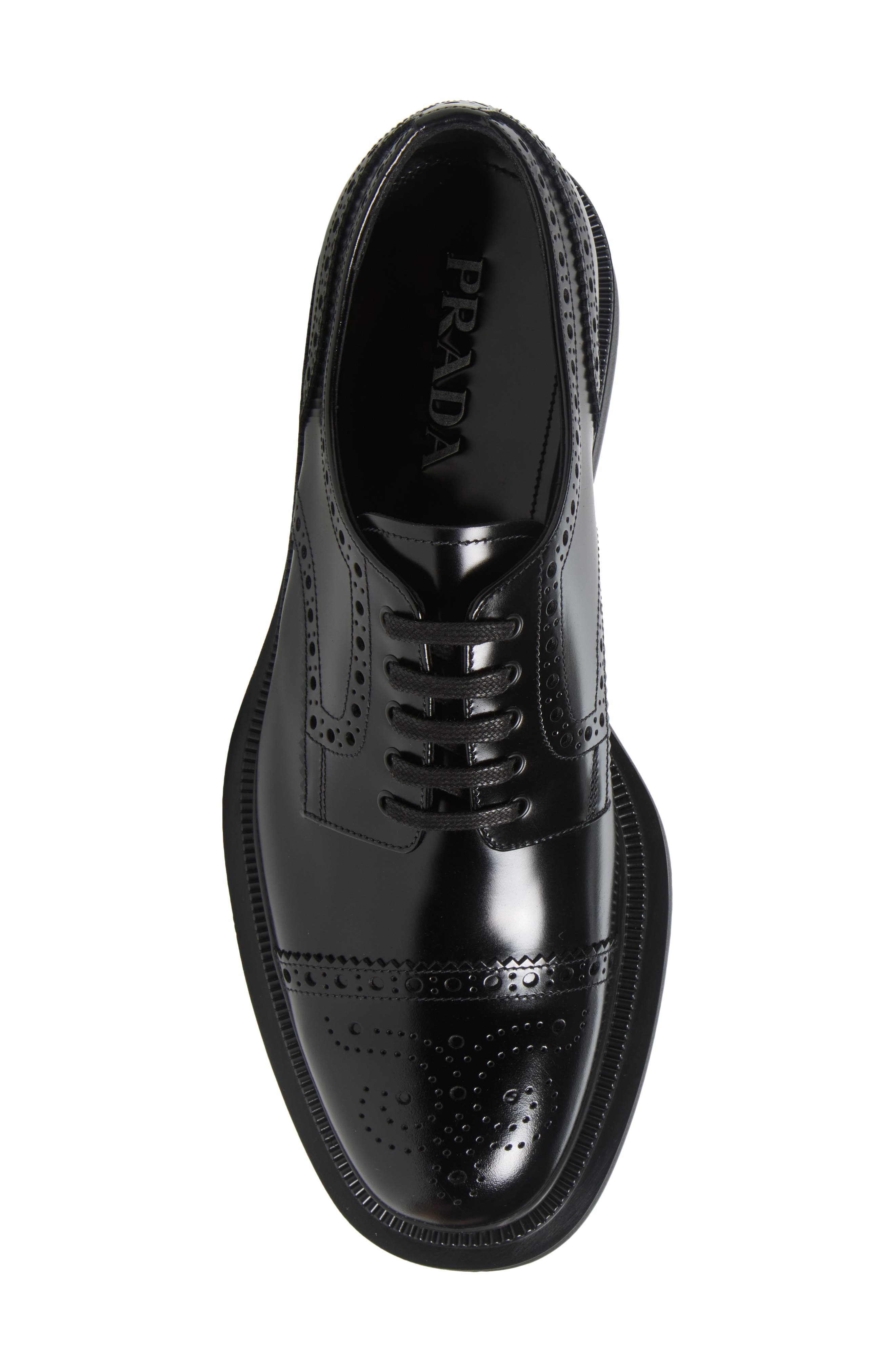 Prada Tyrone Brogue Cap Toe Derby in Nero at Nordstrom - 5