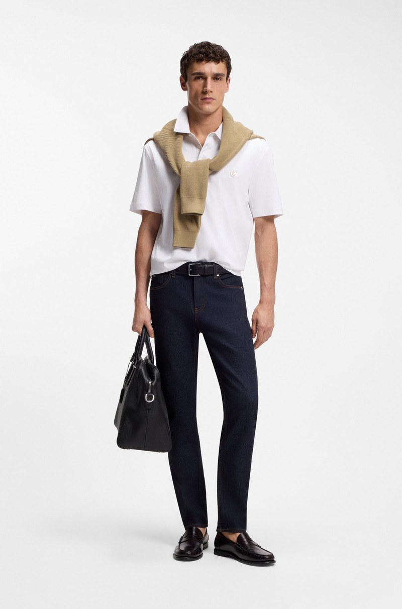 BOSS MERCERIZED-COTTON POLO SHIRT WITH DOUBLE B MONOGRAM outlook