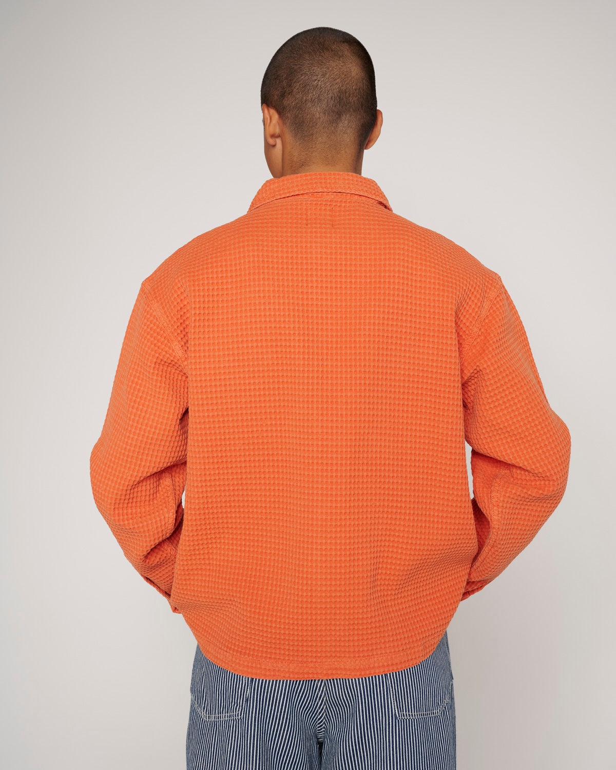 Waffle Button Front Shirt - Terracotta - 5