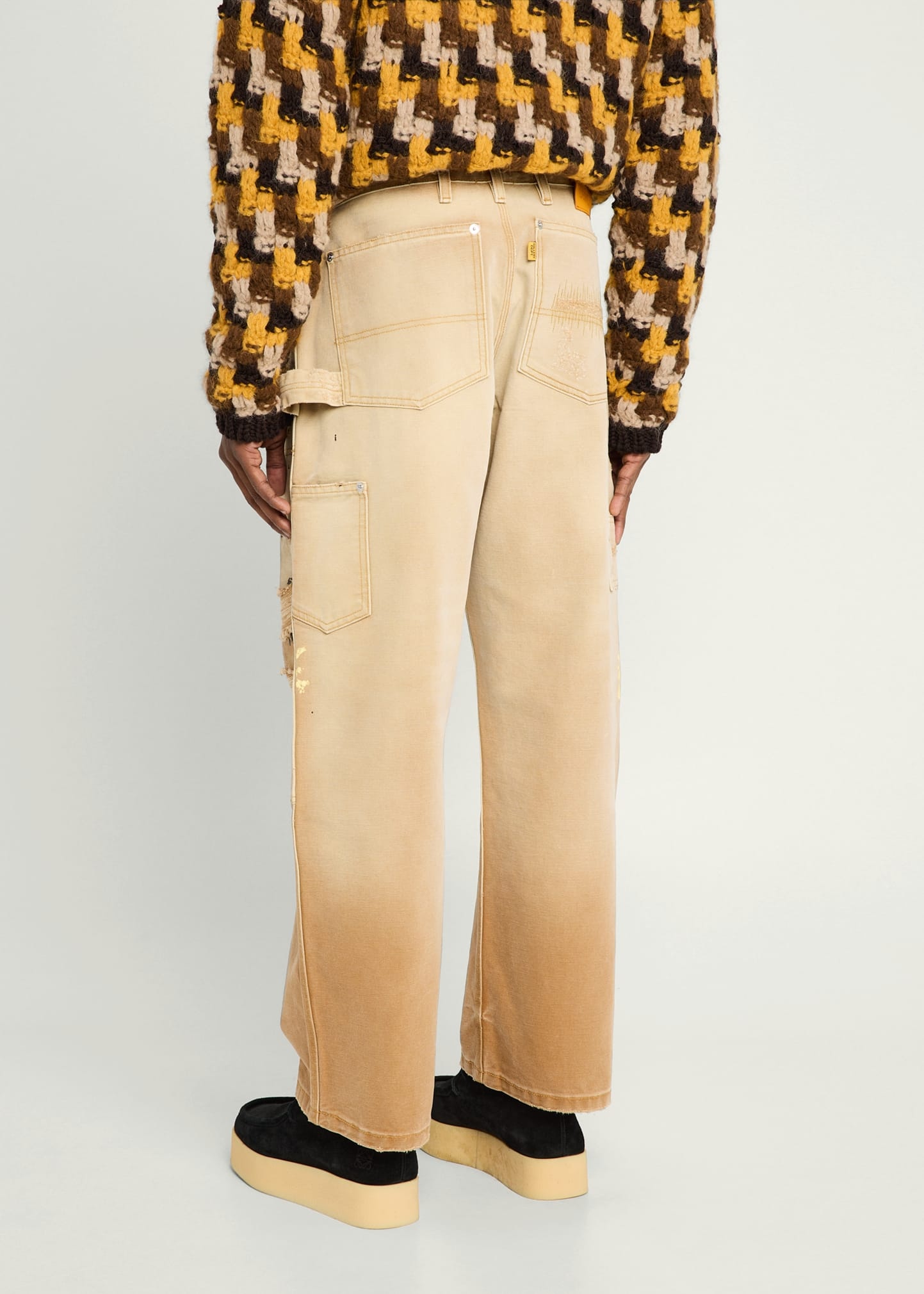 Men's Distressed Canvas Carpenter Pants - 3