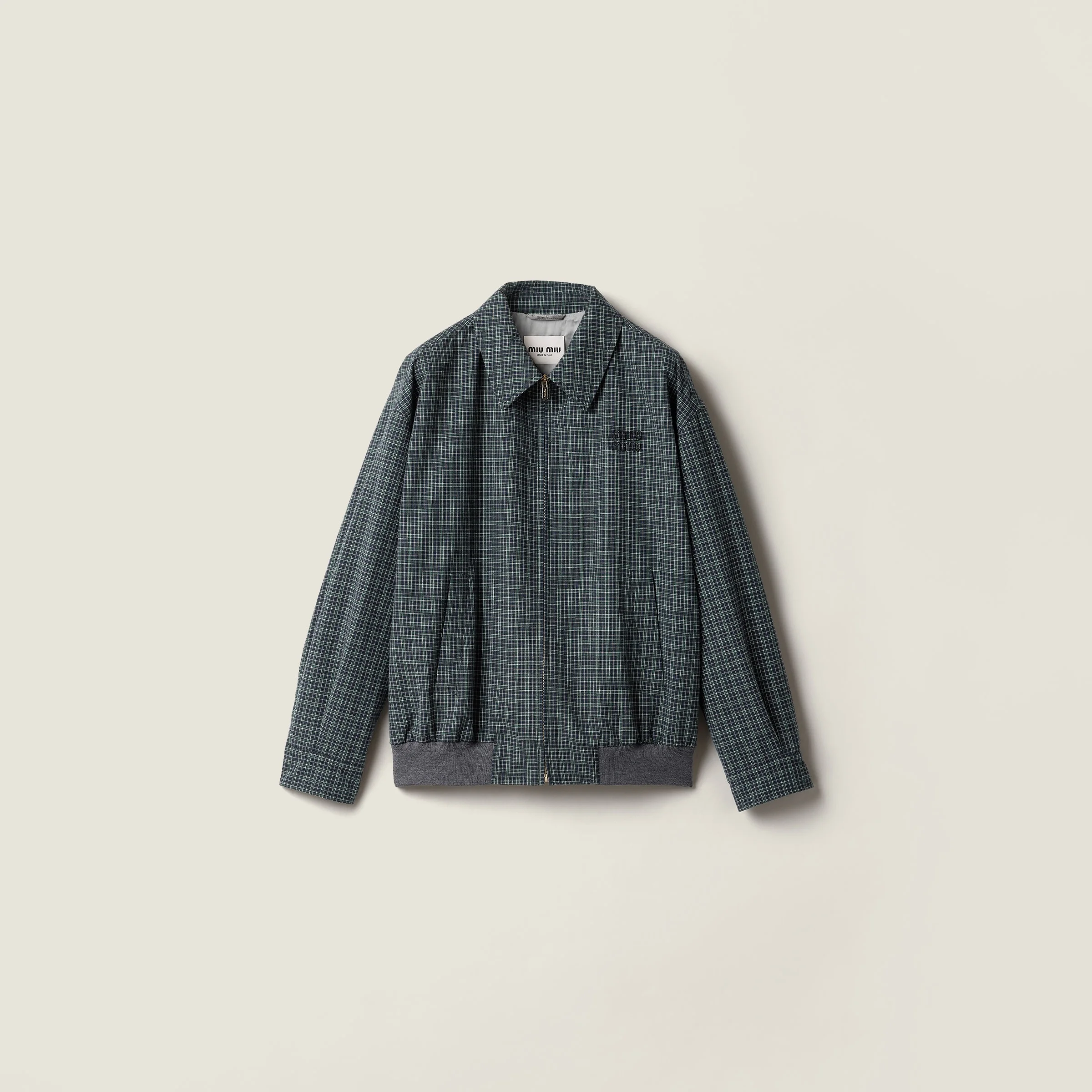 Checked flannel blouson jacket - 1