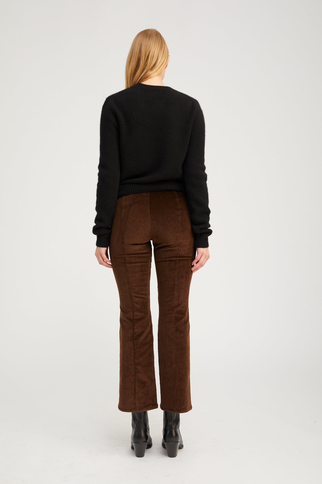 AMERICANO CORDUROY ANKLE FLARE WITH PRINCESS SEAMS - 3
