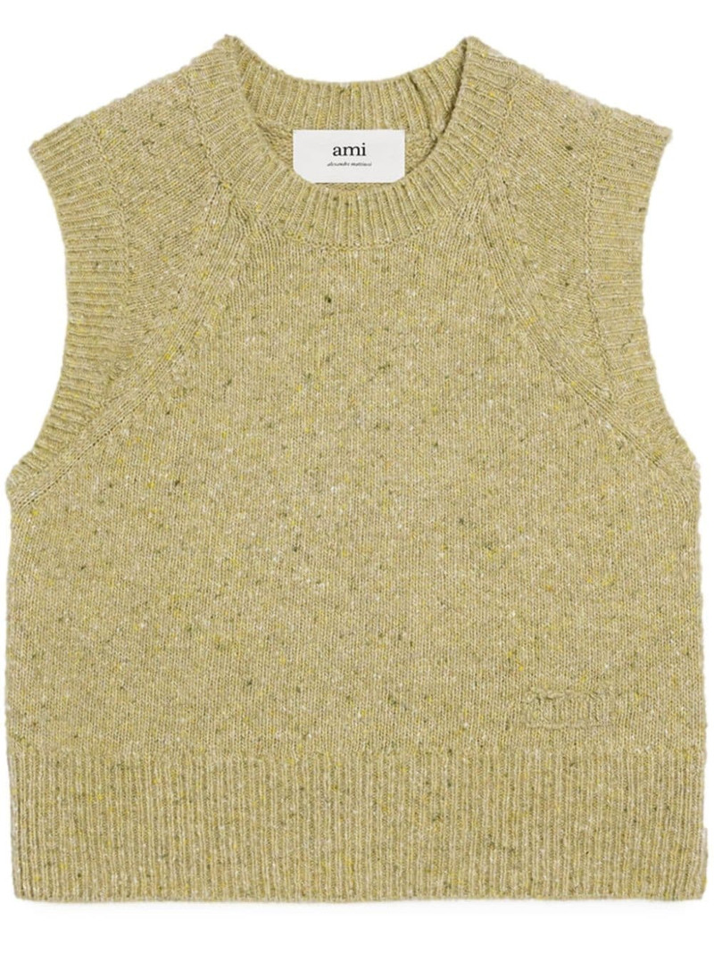 logo-embroidered knitted vest 1