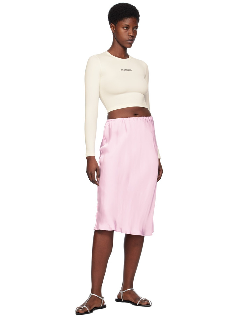 Jil Sander Pink Elasticized Midi Skirt outlook