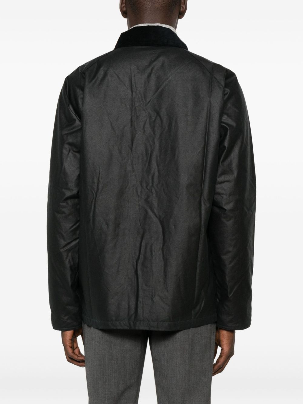corduroy-collar flap-pocket jacket - 4
