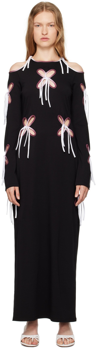 J. Kim Black Yin Yang Midi Dress - 1