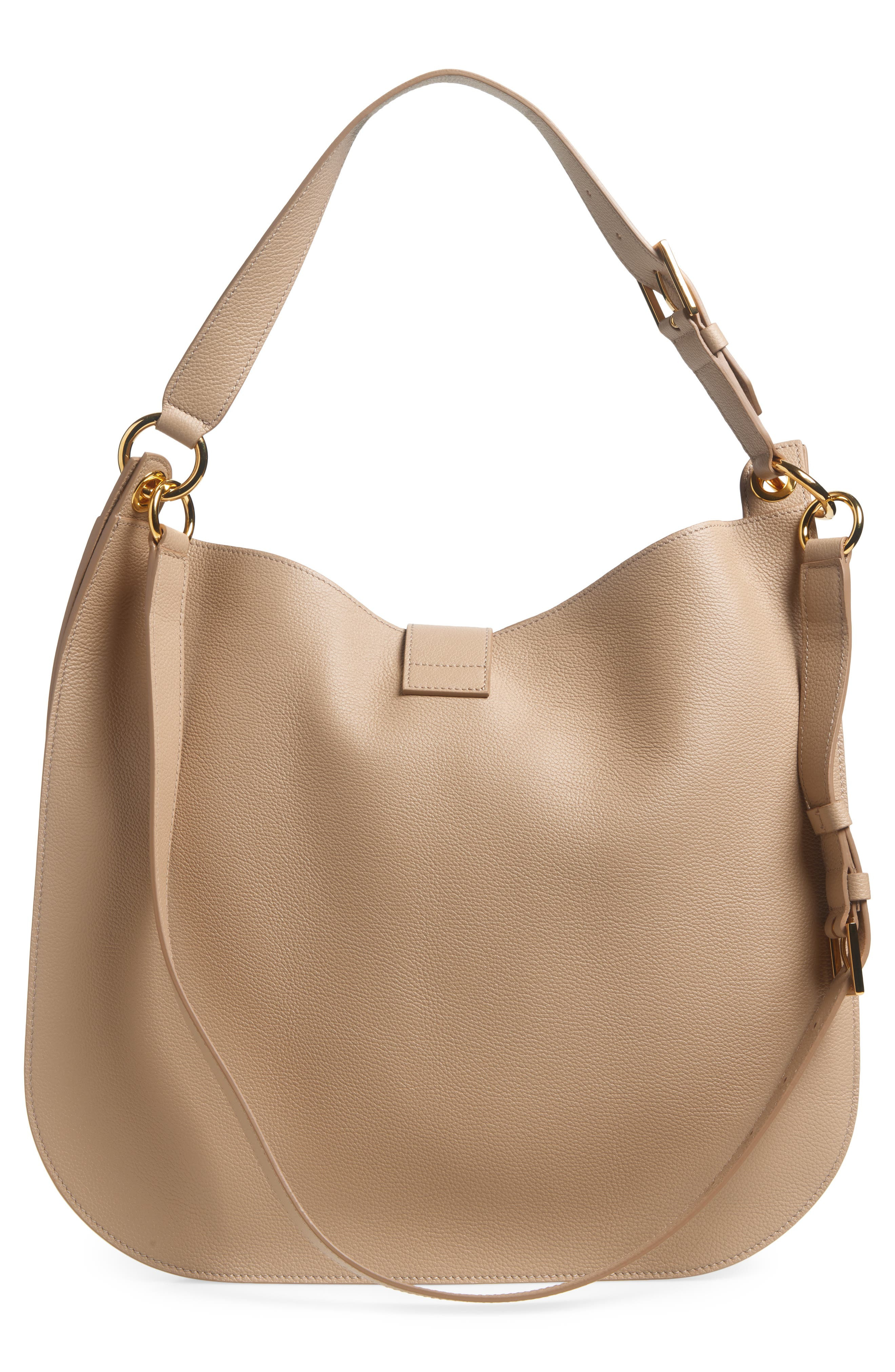 TOM FORD Large Tara Leather Hobo Bag in 1J013 Light Beige at Nordstrom - 4