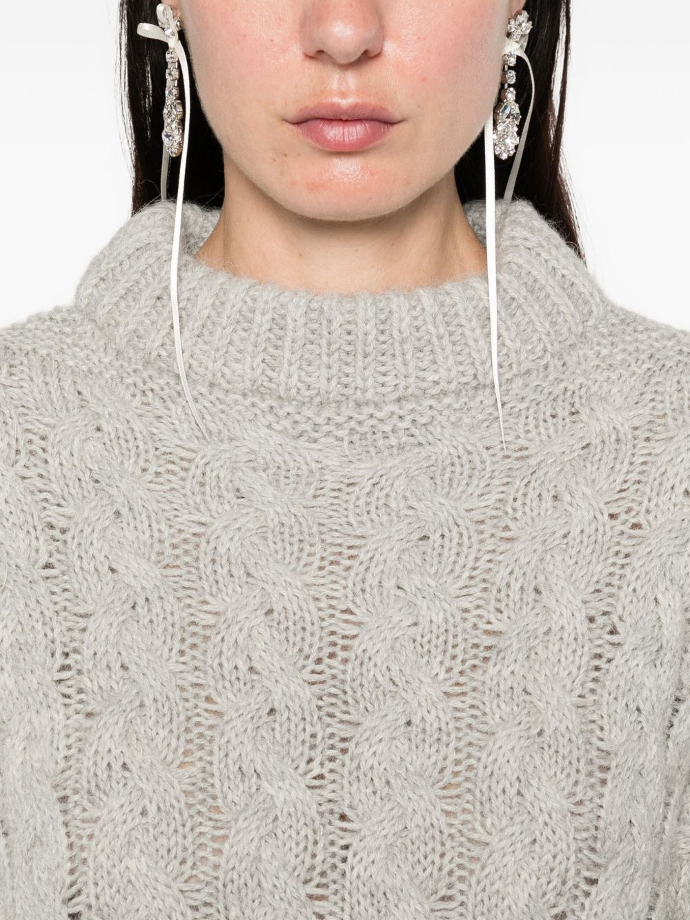 cable-knit crew-neck sweater - 5