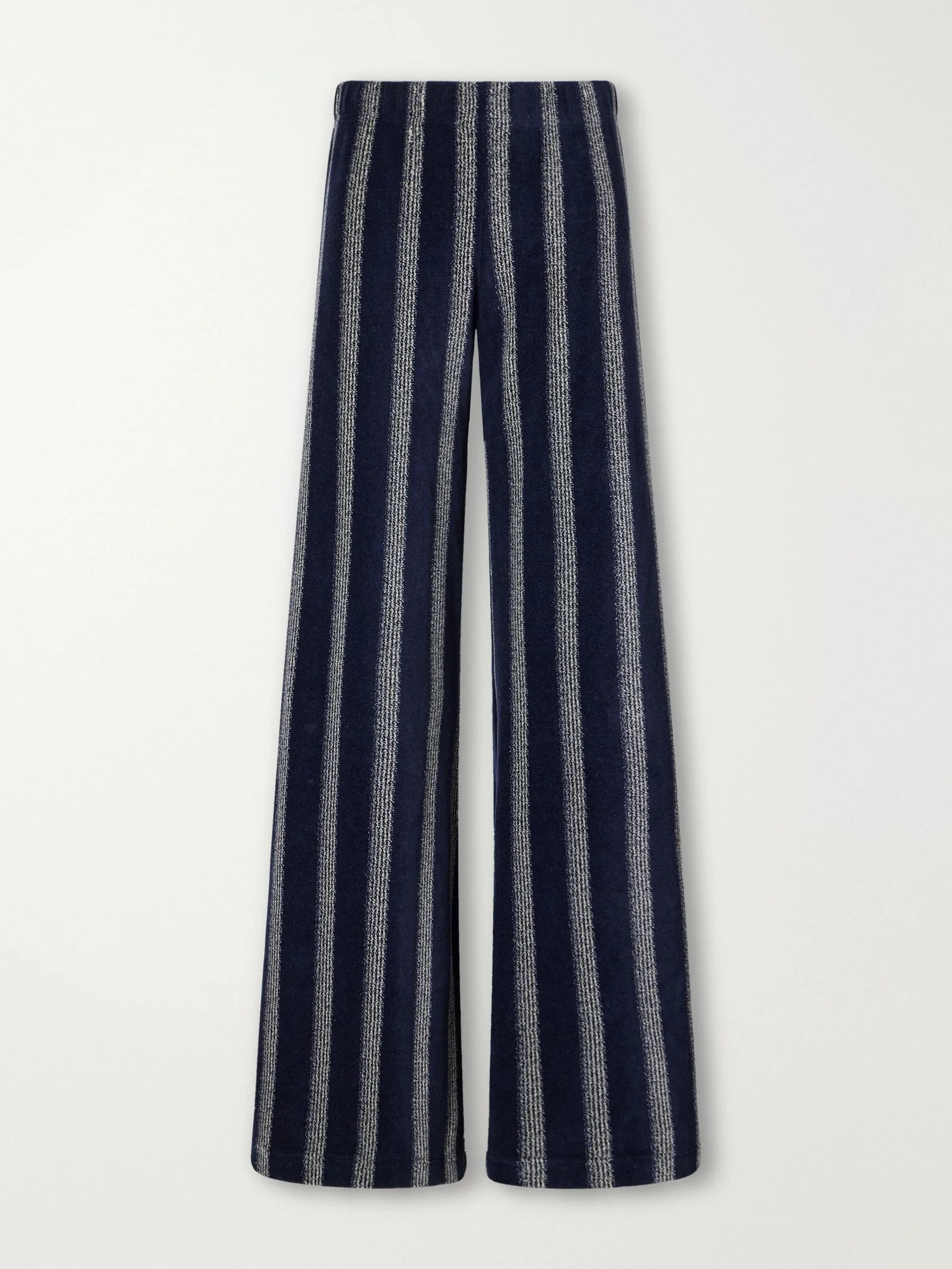 Lito striped velour flared pants Navy - 1