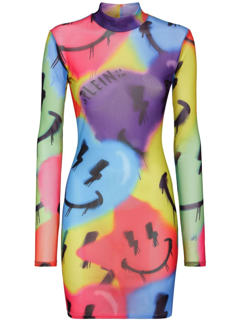 LS Smile logo-print minidress 1