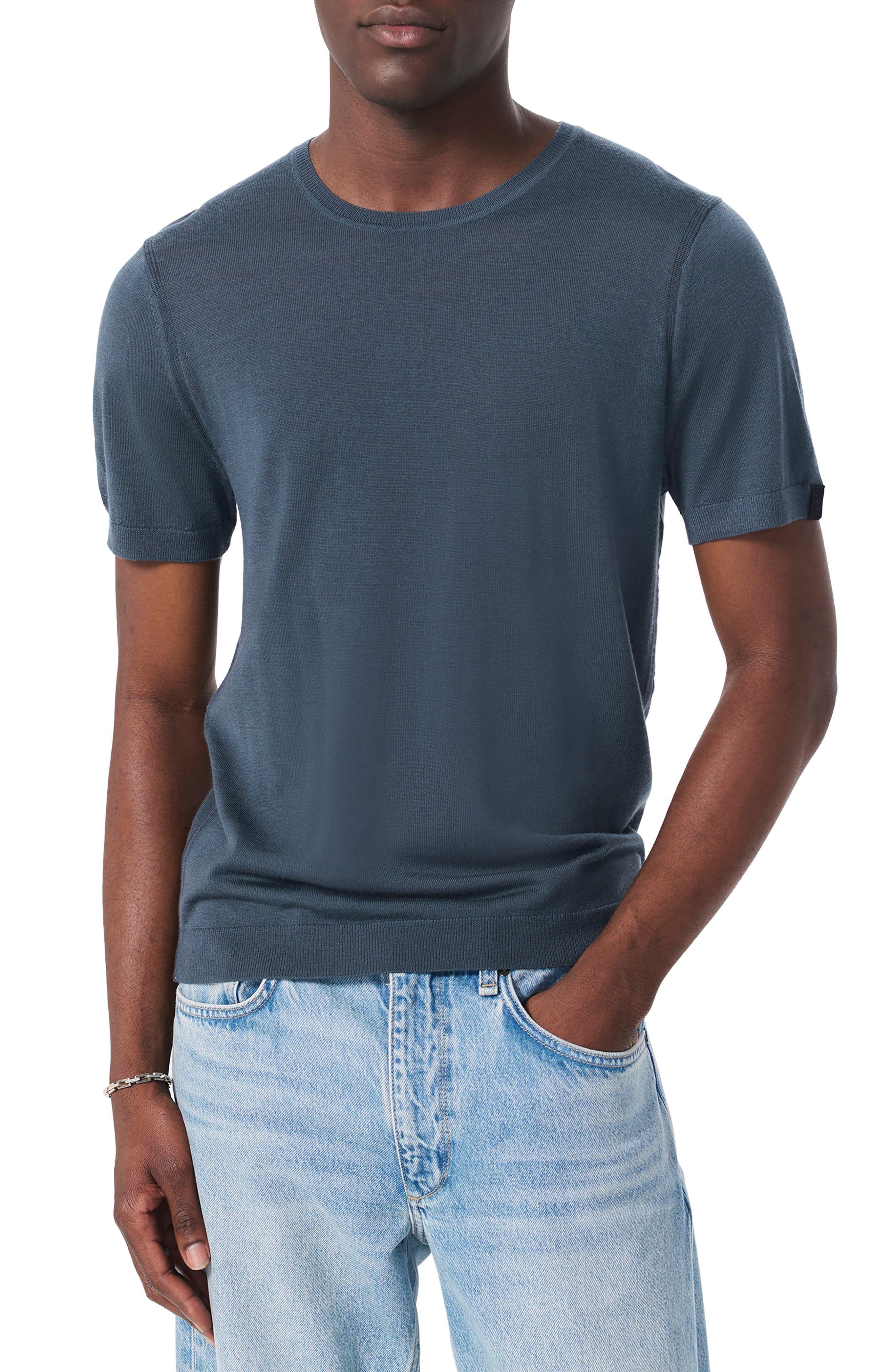 rag & bone Aulton Wool Blend T-Shirt in Blue at Nordstrom - 1