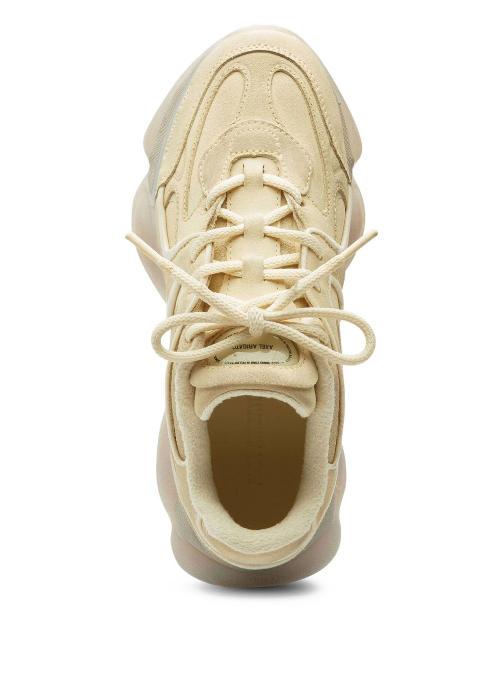 leather panelled lace-up sneakers - 3