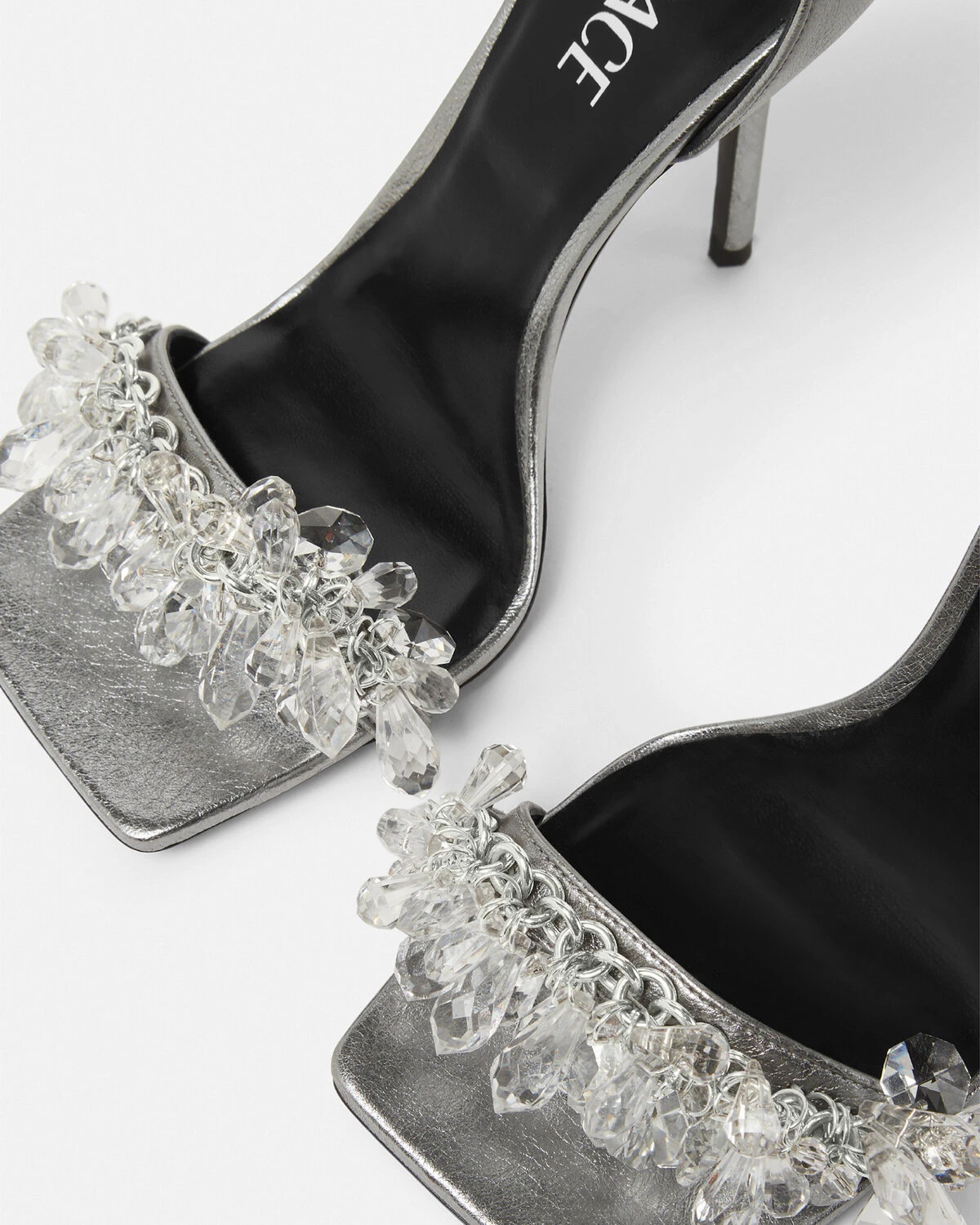 Crystal Chandelier Metallic Sandals - 4