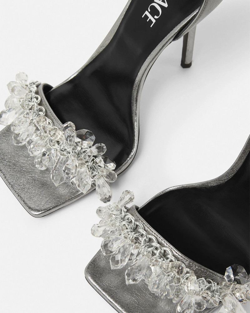 Crystal Chandelier Metallic Sandals 4