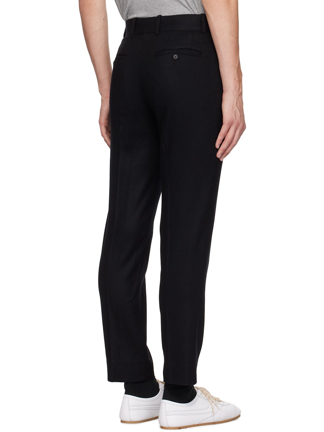 Black Wool & Cashmere Trousers - 3