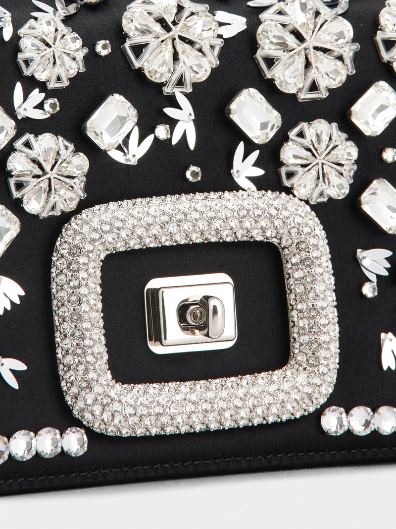 Viv' Choc Strass Flower Net Mini Bag in Satin 7