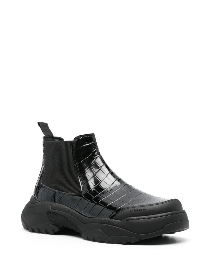 GmbH crocodile-effect chelsea boots outlook