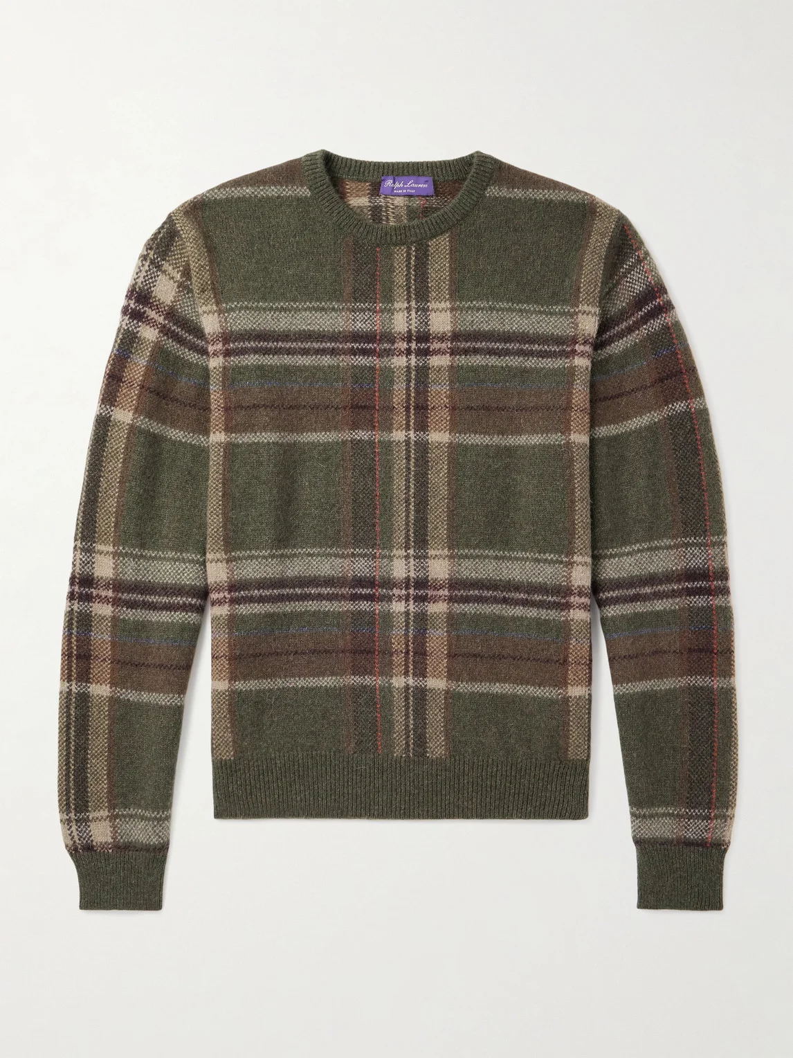Checked Alpaca-Blend Sweater - 1