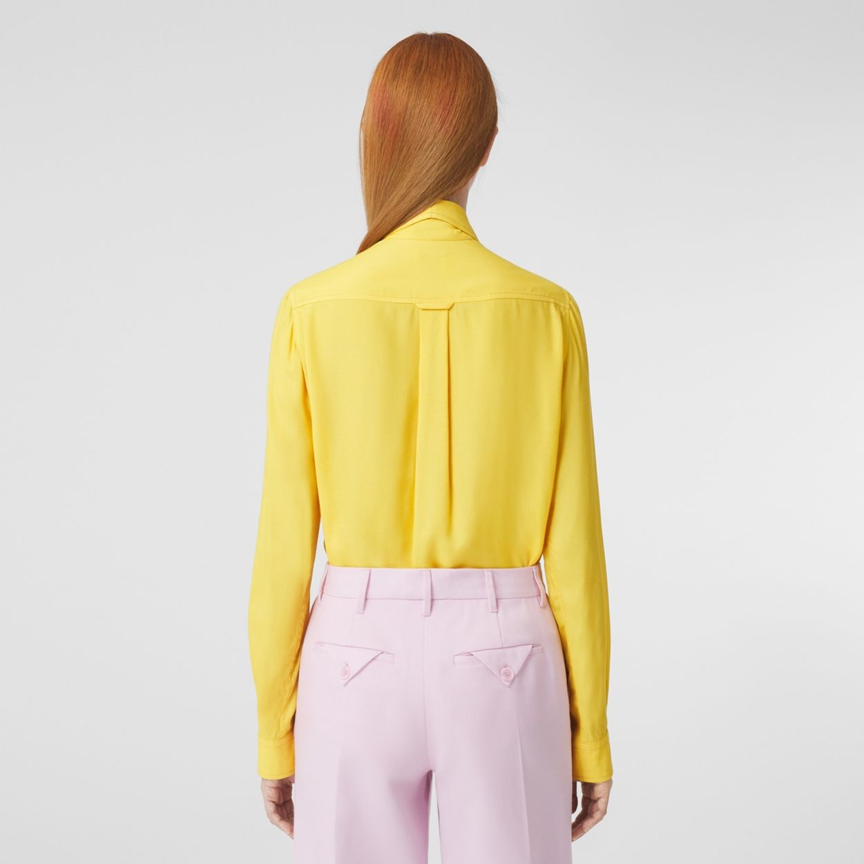 Button-down Collar Satin Shirt - 3
