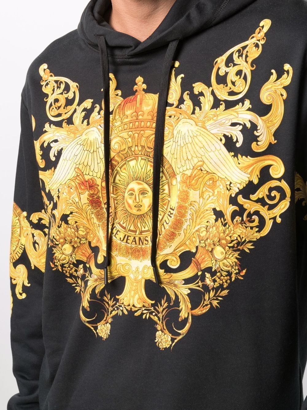 baroque-print hoodie - 5