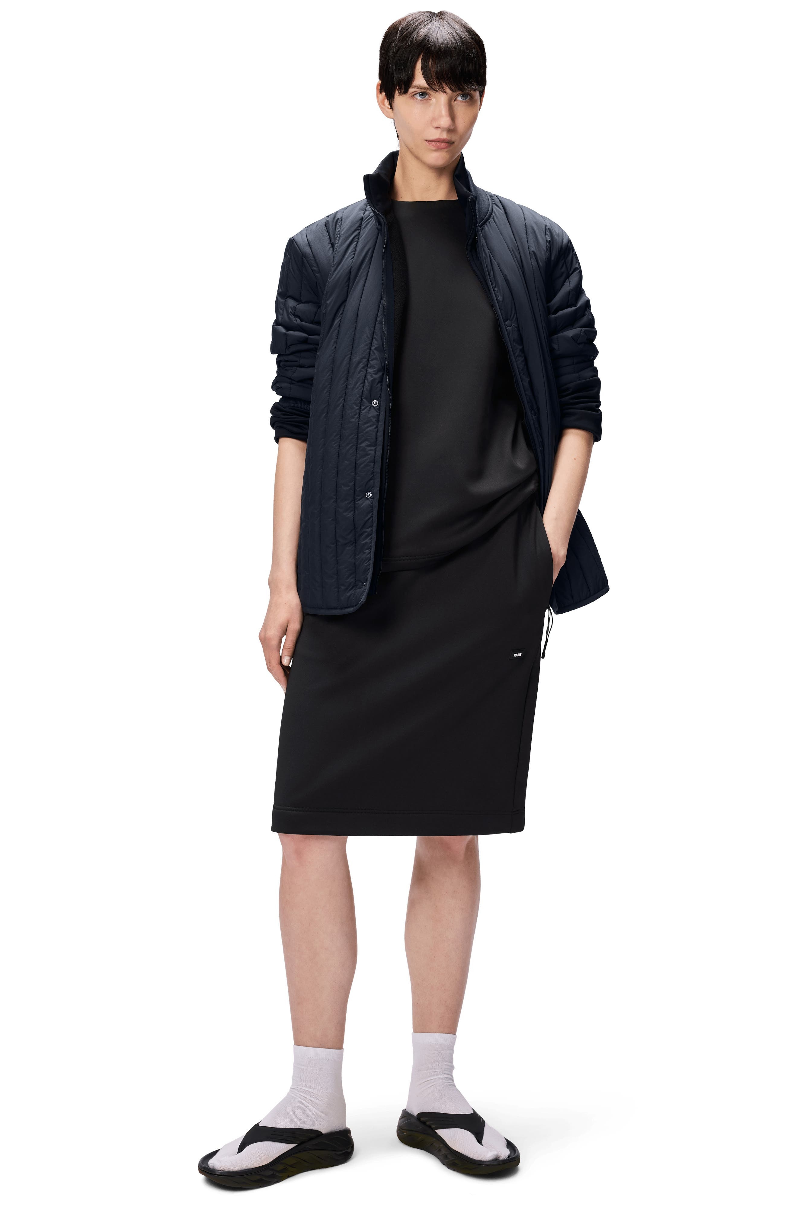 Rains Banja Water Repellent Bomber Liner Jacket in Navy at Nordstrom - 6