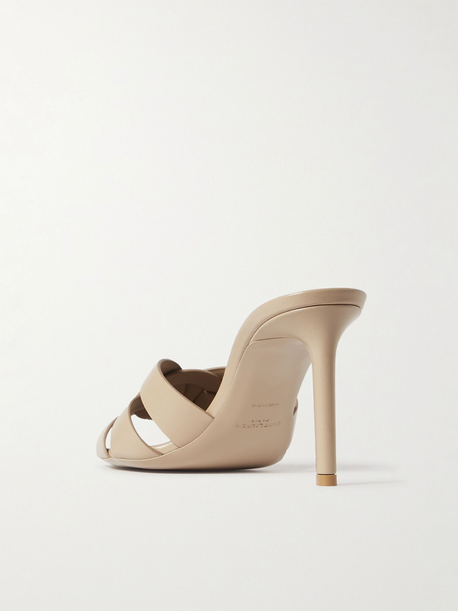 Tribute woven leather mules Beige - 3