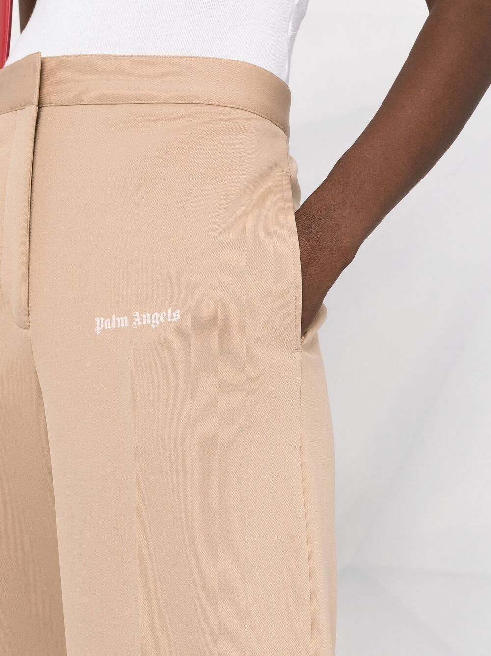 logo-print leg trousers - 3