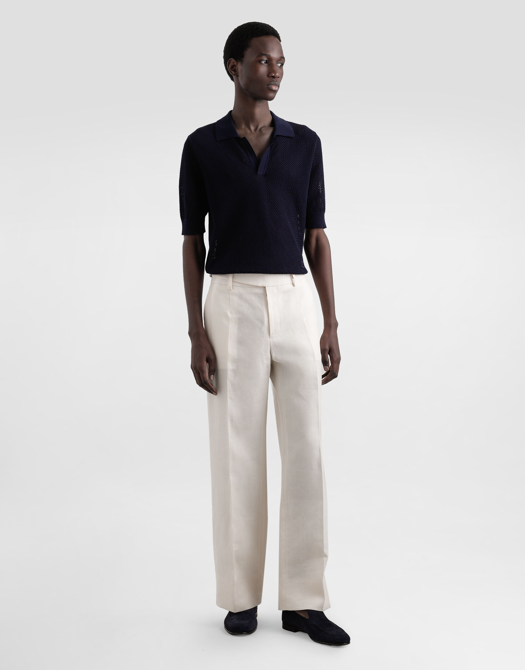 Micro-pattern cotton polo shirt - 2