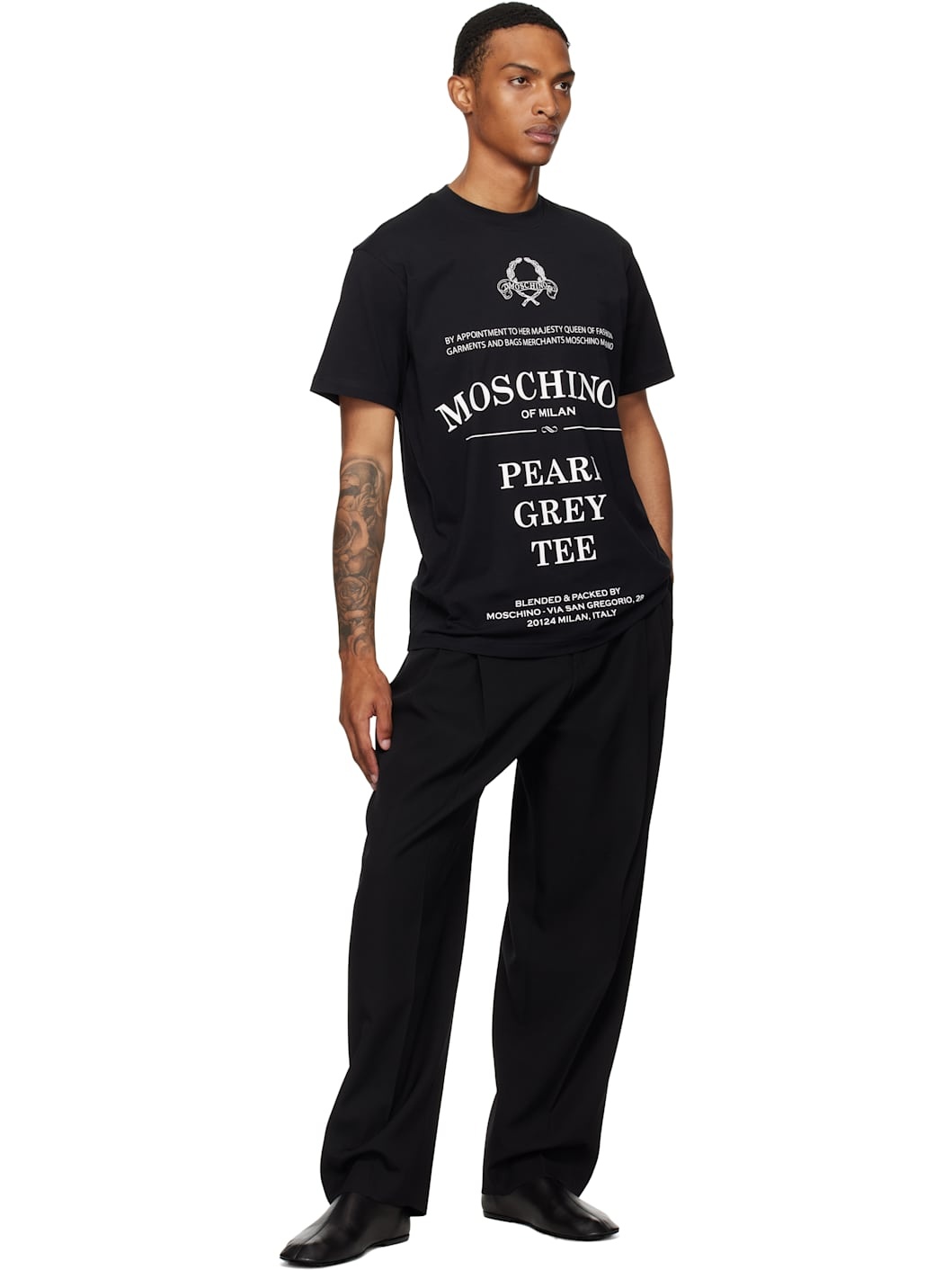 Black Printed Organic Cotton T-shirt - 4