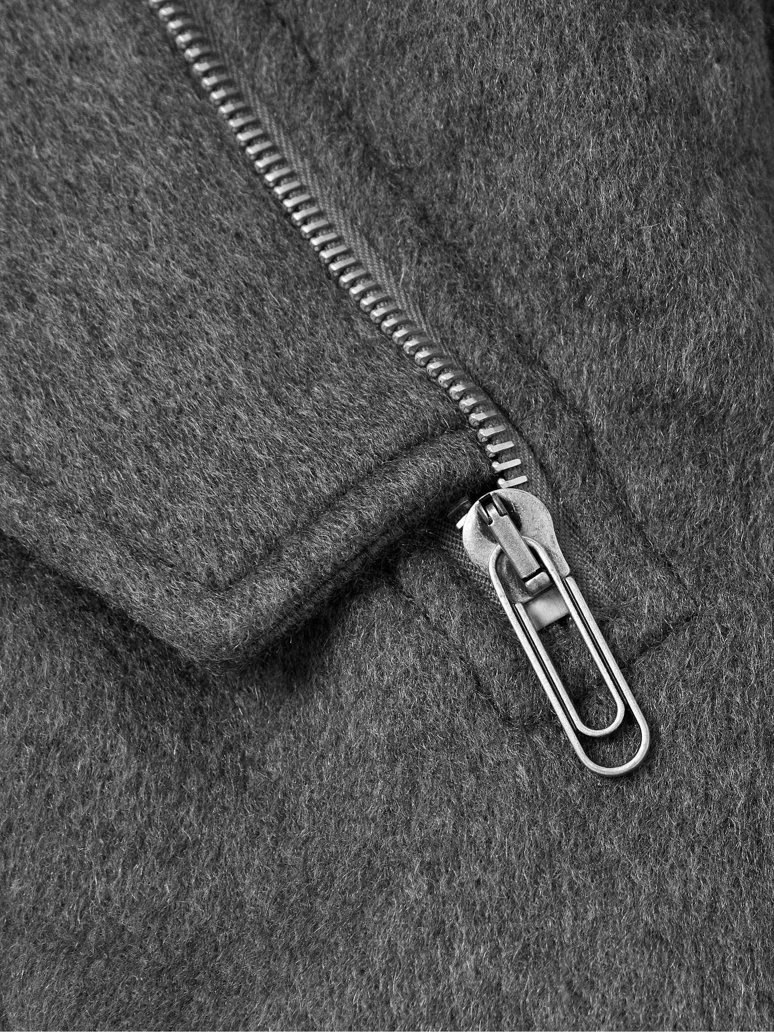 Logo-Embroidered Padded Cashmere Bomber Jacket - 4