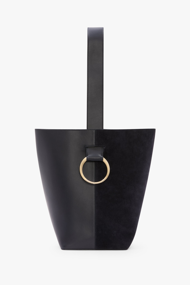 Dia Bucket Bag In Navy Leather 1