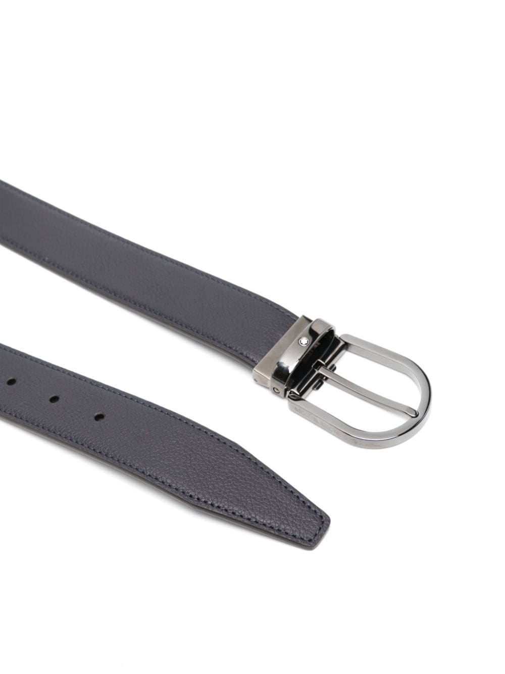 Horseshoe-buckle leather belt - 2