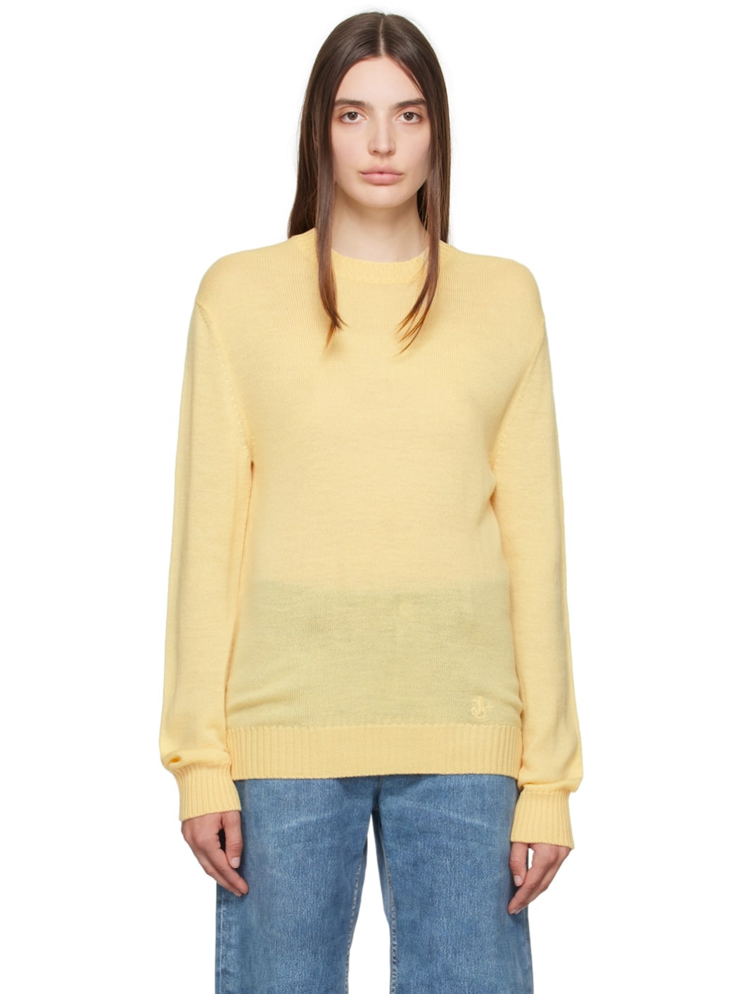 Yellow Embroidered Sweater - 1