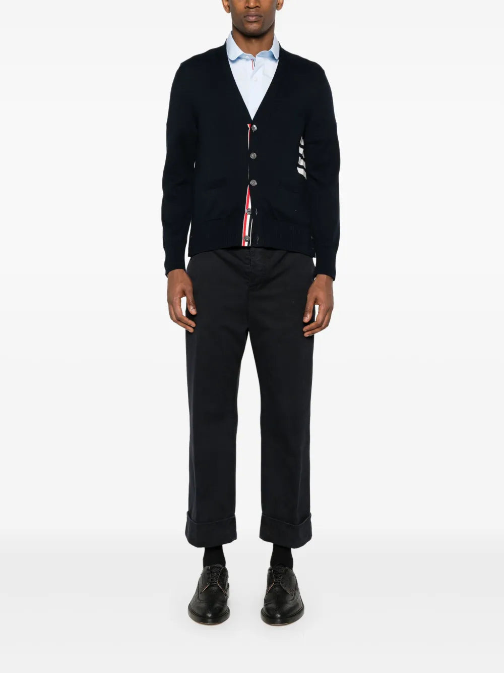 Thom Browne Men V-Neck Cardigan - 2