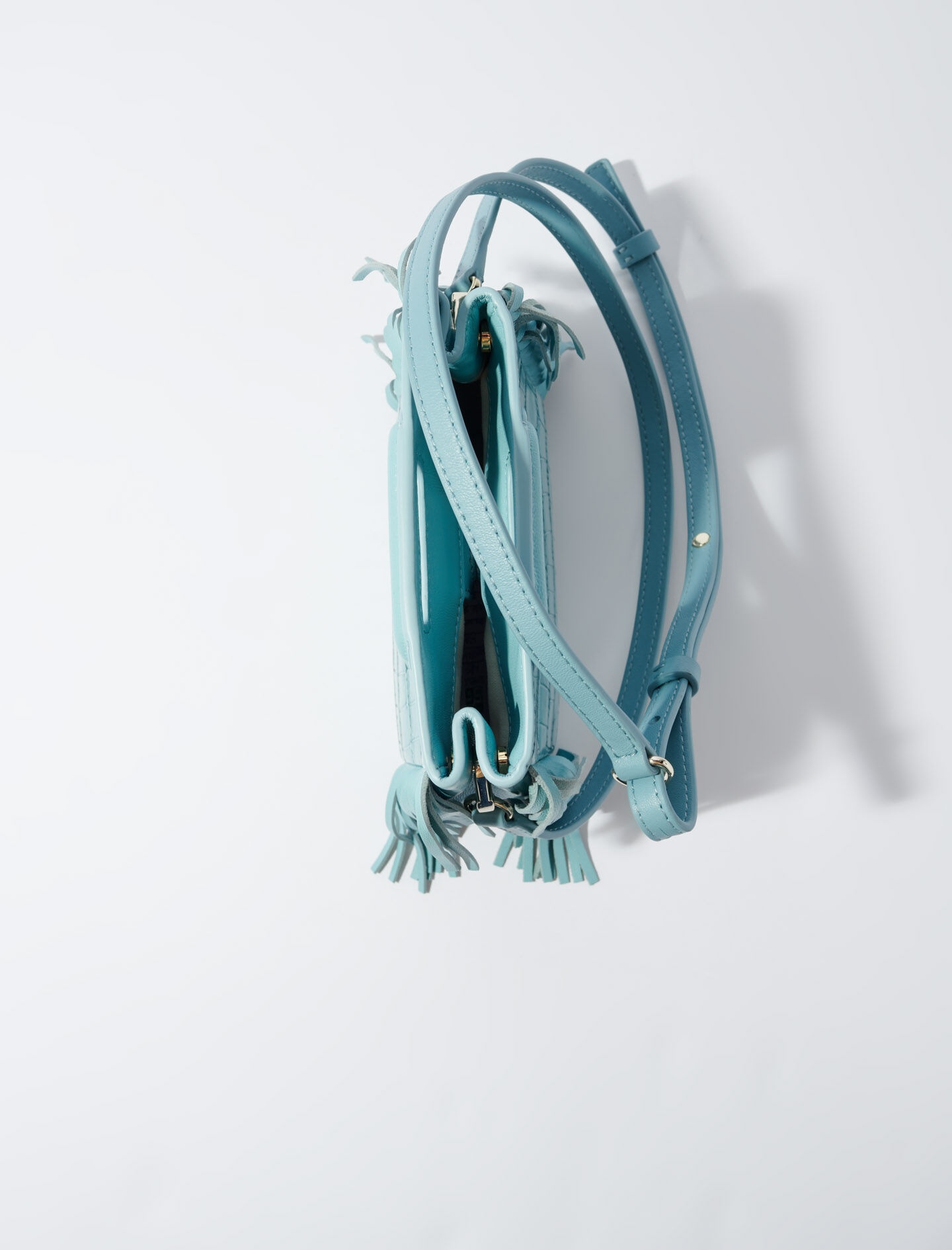 Mini embossed-leather M bag with chain - 3